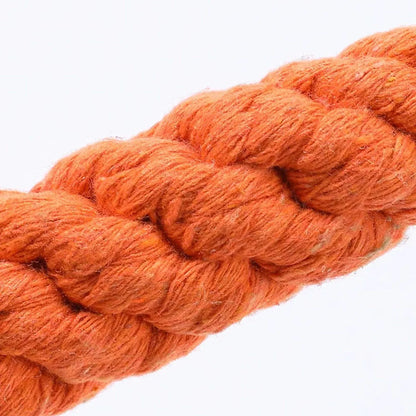 durable cotton rope dog chew toy orange braided rope for dogs, safe pet chew toy for teeth cleaning and chewing