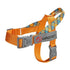 Power orange no pull dog harness with reflective WAOPET buckle design for medium large dogs, durable nylon