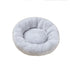 Light grey donut dog bed, soft washable round plush pet cushion for dogs and cats, warm waterproof puppy and kitten bed