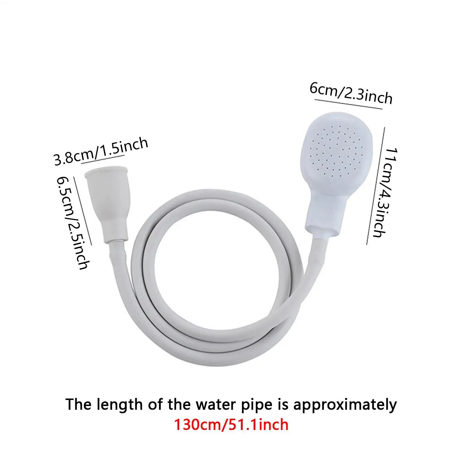 pet bathing shower hose attachment with handheld spray head, 130cm water pipe, durable dog and cat grooming tool