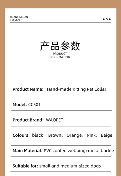 Dog Fashion Collar For Ladies Handmade Design Pet Colorful Neck Ring Small Medium and Large Dogs Lead-collar Wear Supplies