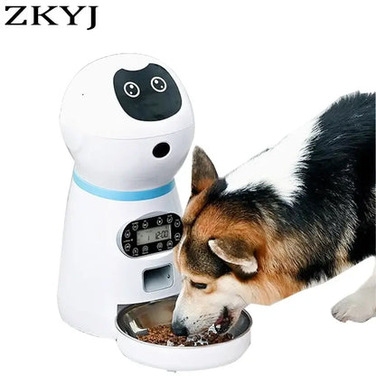 automatic pet feeder with app 3.5L stainless steel bowl smart dog and cat food dispenser with voice timer