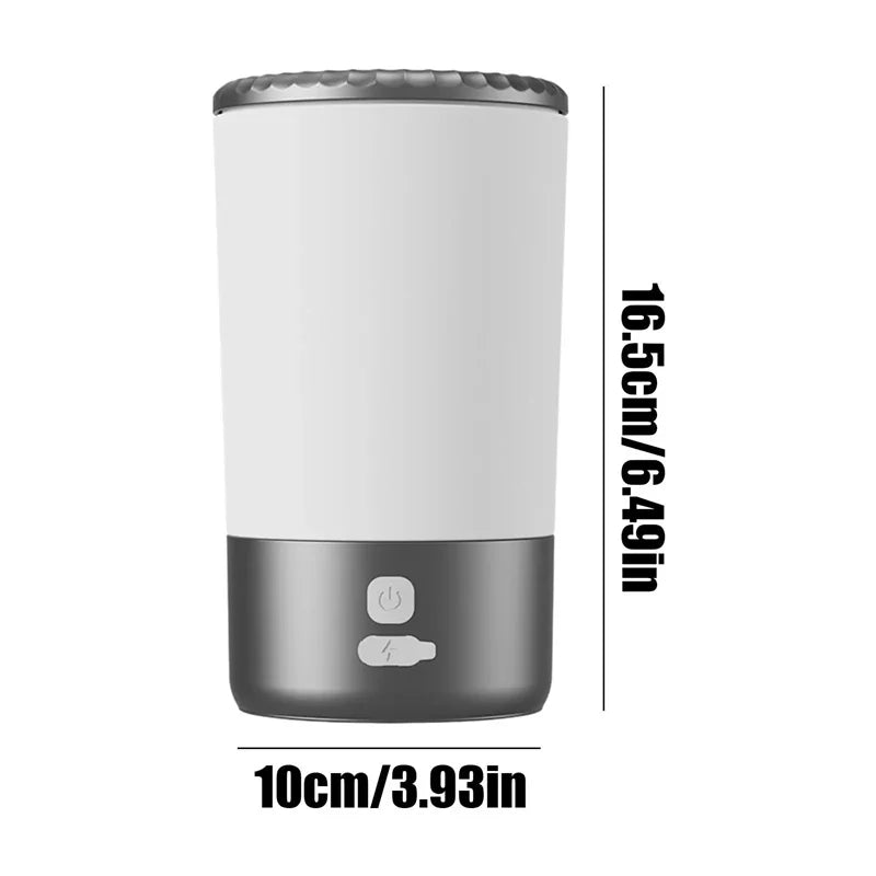 automatic pet paw cleaner portable cup with soft silicone brush, USB-C rechargeable waterproof dog cat washer, 16.5cm tall