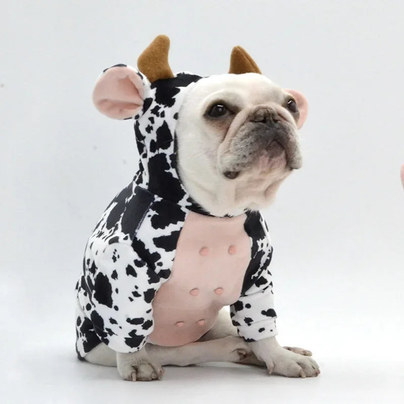 Dog Clothes for Small Medium Dogs Cow Pig Styling Outfit for French Bulldog Pet Puppy Clothing Funny Halloween Xams Dog Costume