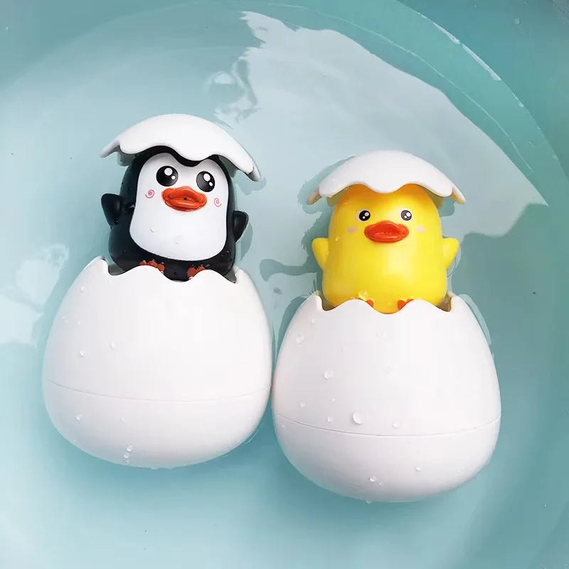 baby bath water spray toy duck and penguin hatching egg water sprinkler toys for kids bath time