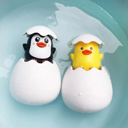 baby bath water spray toy duck and penguin hatching egg water sprinkler toys for kids bath time