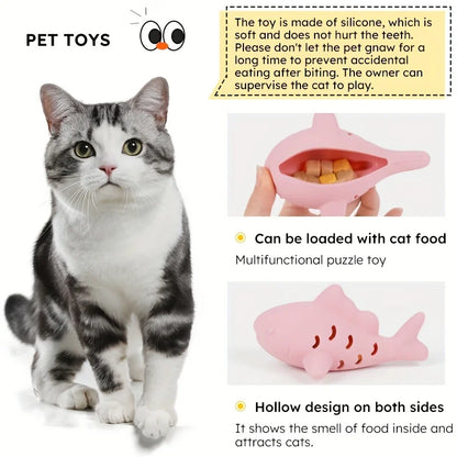 interactive chew toy for small pets pink silicone puzzle toy with food compartment for cats and small dogs
