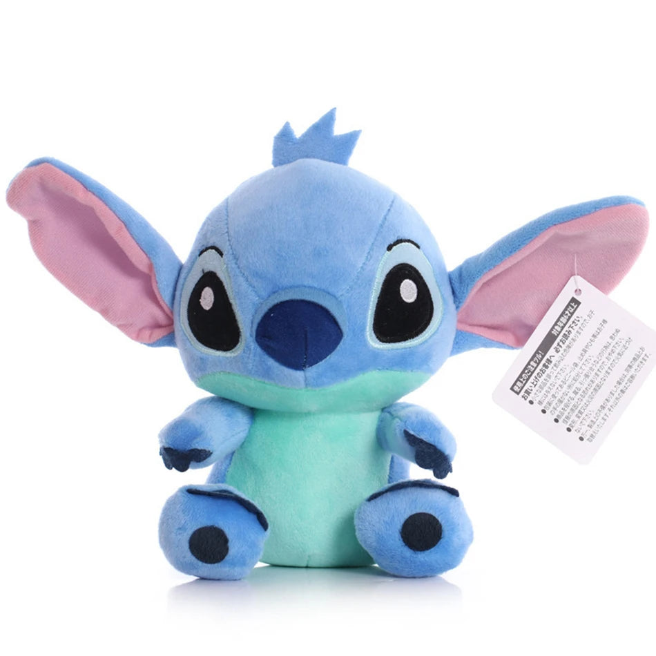 stitch stuffed plush doll blue cartoon plush toy with tag, kawaii kids birthday Christmas Halloween gift