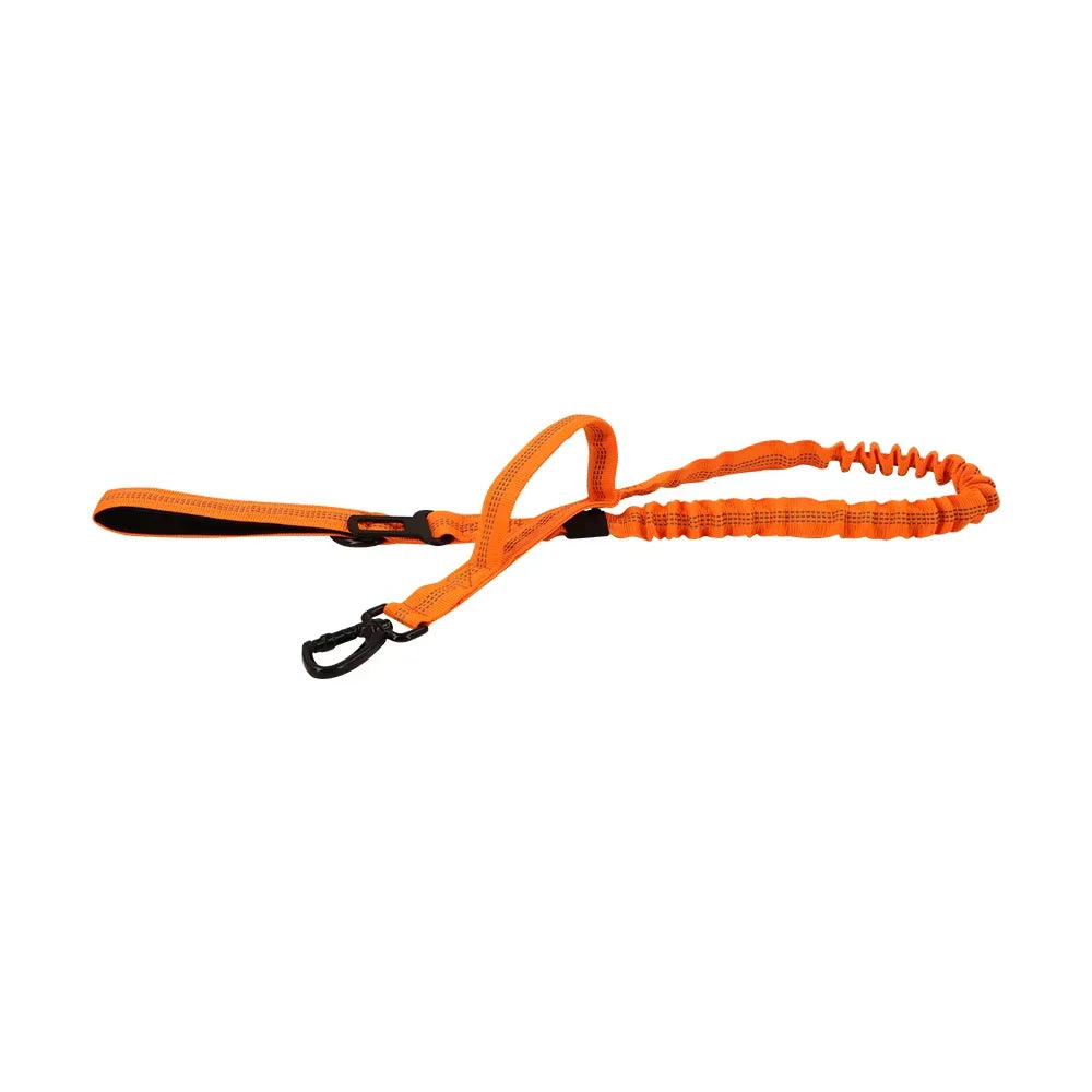 adjustable military dog leash orange tactical leash with quick release and dual handles for medium and small dogs