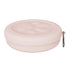 portable dog travel bowl, baby pink 2-in-1 travel dog food and water dish with treat compartment, portable outdoor pet bowl