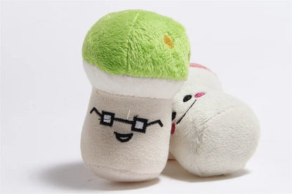 plush squeaky dog chew toy for small and medium dogs, bite resistant plush mushroom pet toy