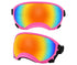 Pink adjustable dog goggles with rainbow lenses, anti-UV wind dust proof, breathable impact-resistant pet sunglasses for dogs
