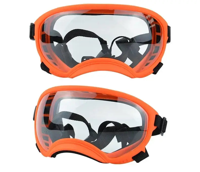 adjustable dog goggles orange transparent anti-UV wind dust proof pet sunglasses for small large breed dogs