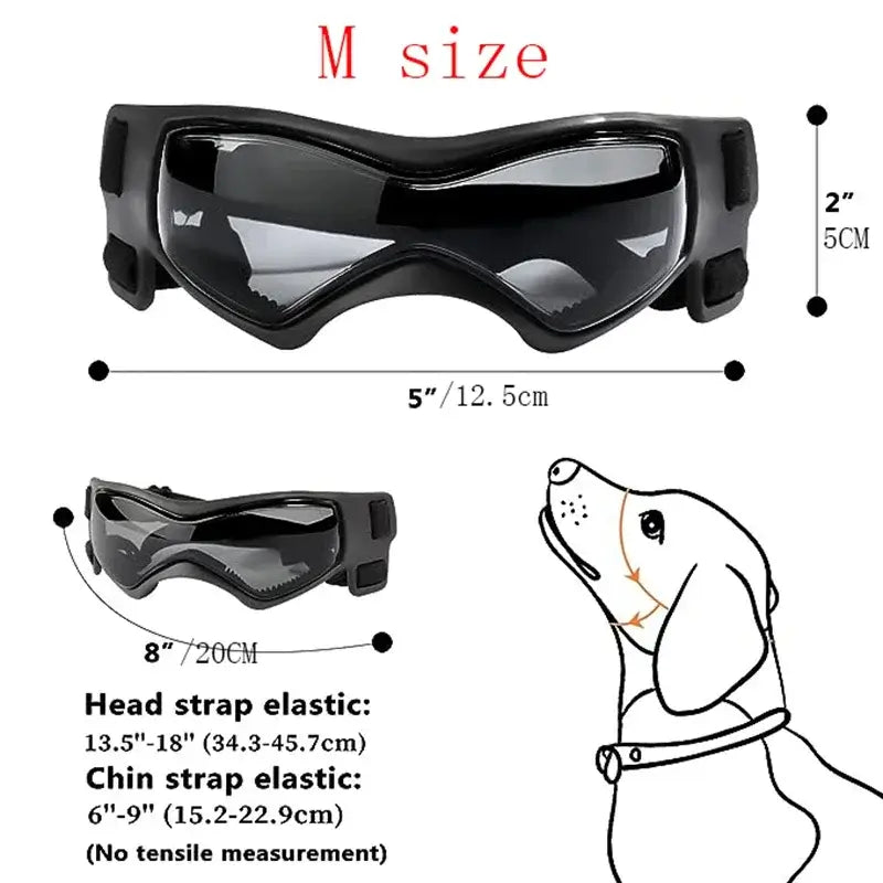 adjustable dog sunglasses for small breeds, soft UV protection pet goggles with elastic straps for outdoor rides