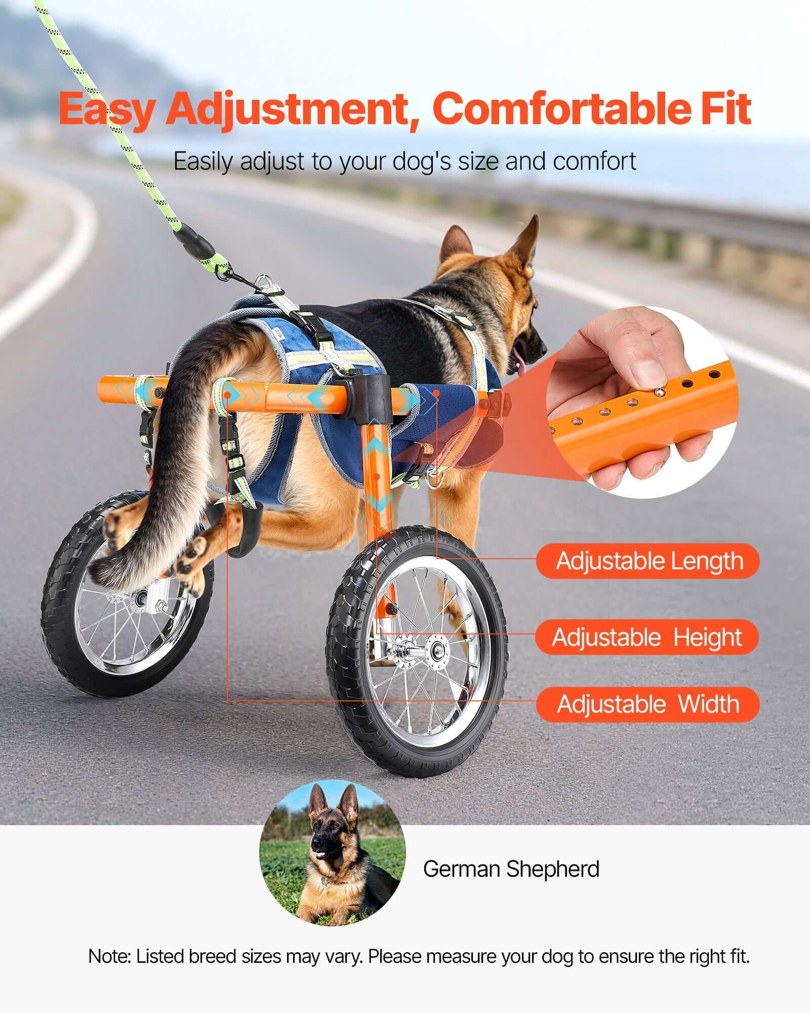 Lightweight dog wheelchair for back legs with adjustable features, perfect for helping dogs regain mobility.