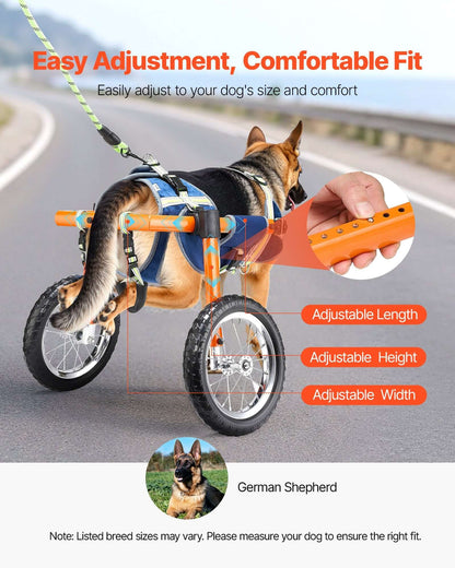 Lightweight dog wheelchair for back legs with adjustable features, perfect for helping dogs regain mobility.