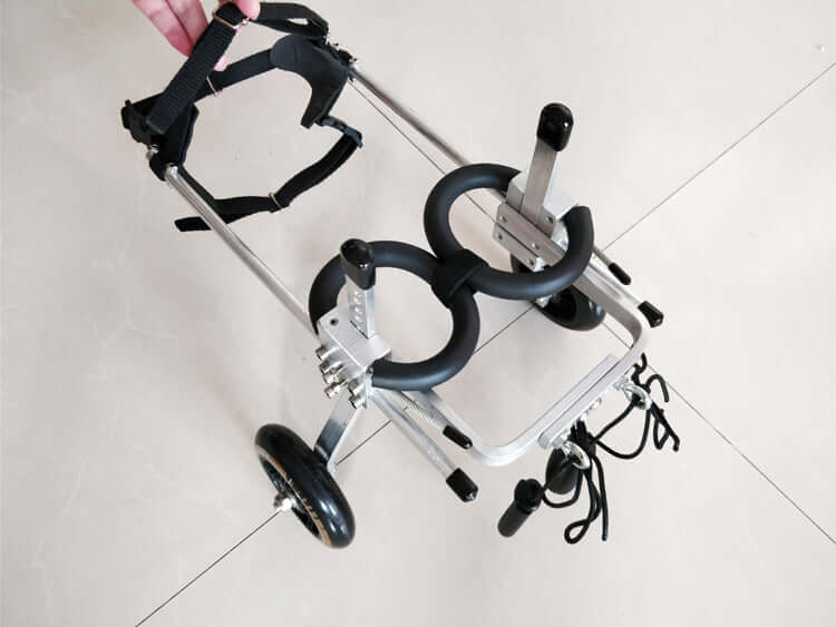 Adjustable dog wheelchair featuring a lightweight design with an ergonomic frame and easy-to-adjust straps for dogs.