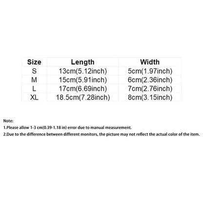 Size chart for adjustable waterproof dog boots including measurements for S, M, L, XL.
