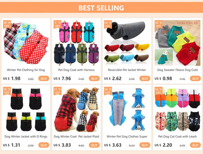 Best selling small dog winter jacket for winter pet clothes, warm coat for puppies, French bulldogs, and cats