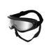 dog sunglasses with silver lenses, adjustable black UV protection goggles for pets with soft PVC frame