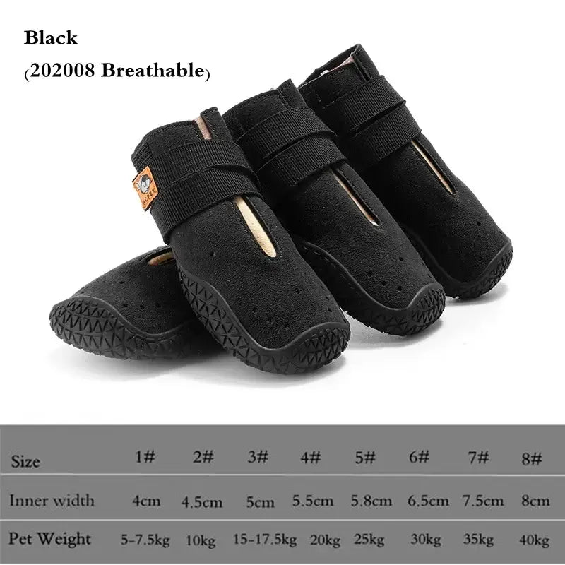 Dog Shoes Breathable Waterproof Outdoor Dog Boots Anti-Skid Wear-Resisting Reflective Pet Shoes for Small Medium Large Dogs