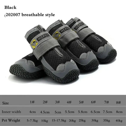 Dog Shoes Breathable Waterproof Outdoor Dog Boots Anti-Skid Wear-Resisting Reflective Pet Shoes for Small Medium Large Dogs