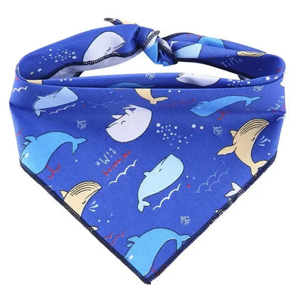 Fashion Dog Triangle Bandanas Animal Pattern Pet Triangle Scarf Adjustable Soft Bibs For Small Medium Large Dog Pet Accessories