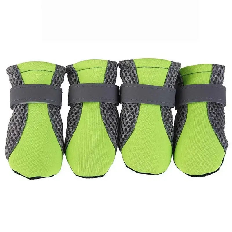Breathable waterproof dog shoes designed for outdoor walking, featuring a soft and reflective design for extra safety.