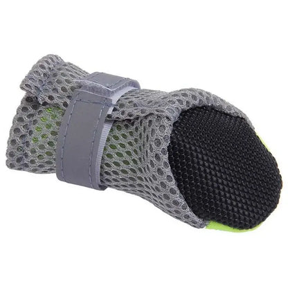 Breathable waterproof dog shoes designed for comfort and outdoor safety, featuring a mesh upper and protective sole.