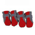 Breathable waterproof dog shoes in red and gray for small to medium dogs, ideal for outdoor walking.
