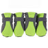 Breathable waterproof dog shoes in green color, perfect for summer walks with small to medium dogs.