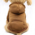 dog winter coat coffee fleece hooded jacket for dogs and cats, warm Chihuahua pet outfit for cold weather
