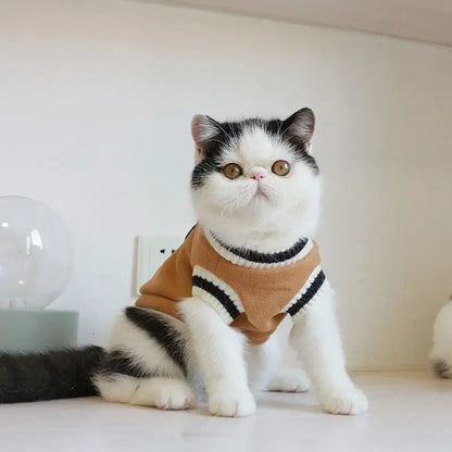 Cat Dog Sweater Pullover Winter Pet Clothes for Small Dogs Cat Vest Puppy Jacket Pet Cat Clothing Kitty Costume Ubranka Dla Psa