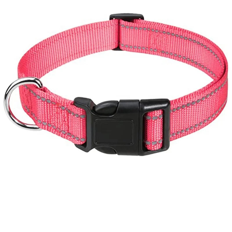 Choker Small Dog Collar Puppy Neck Collars for Dogs Big Decorative Dog Collar GXQ07 in vibrant pink color with buckle.