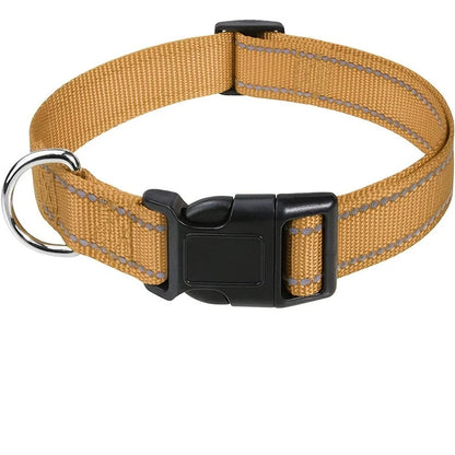 Choker Small Dog Collar Puppy Neck Collars for Dogs Big Decorative Dog Collar GXQ07 in yellow nylon with black buckle.