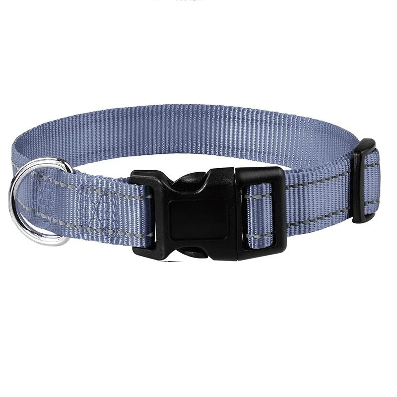 Choker Small Dog Collar Puppy Neck Collars for Dogs Big Decorative Dog Collar GXQ07 in blue nylon with buckle closure.