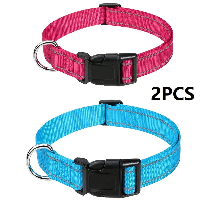 Choker Small Dog Collar Puppy Neck Collars for Dogs Big Decorative Dog Collar GXQ07 in pink and blue, 2-piece set.