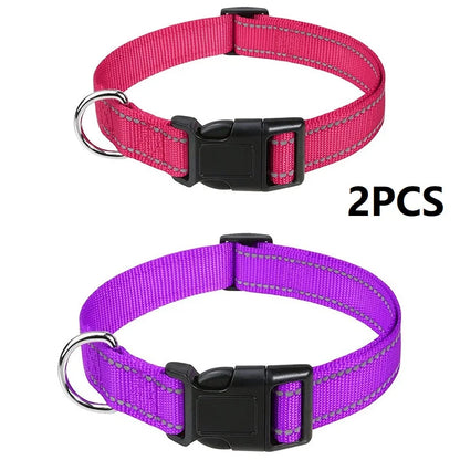Choker Small Dog Collar Puppy Neck Collars for Dogs Big Decorative Dog Collar GXQ07, pink and purple collars in 2 pcs.