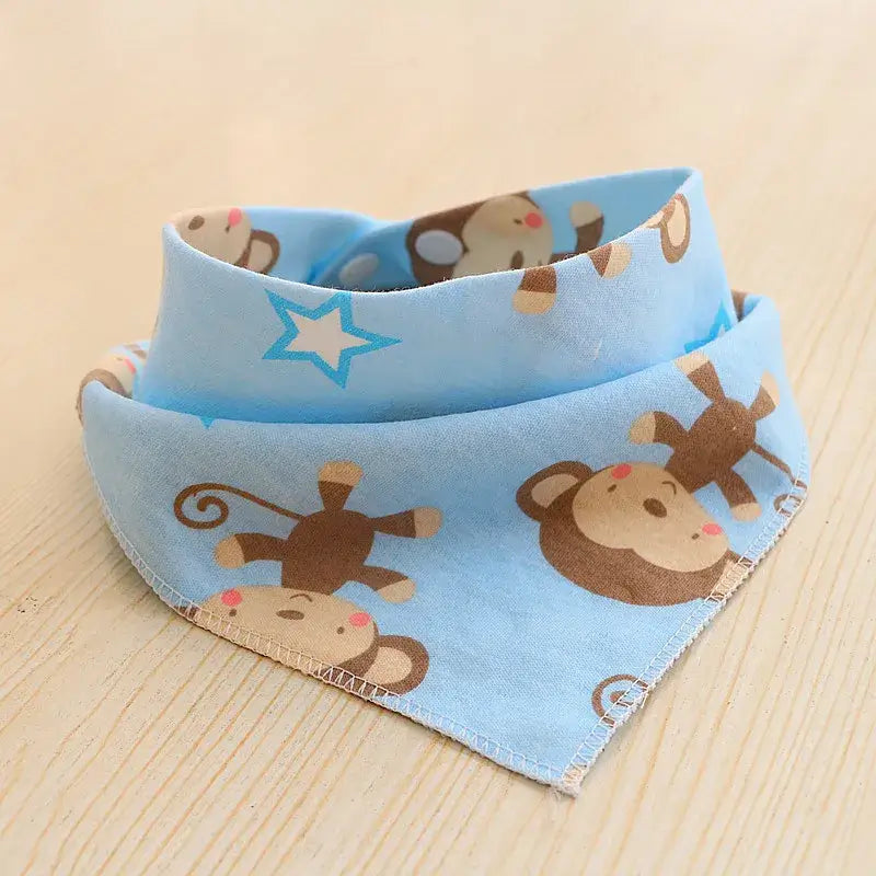 christmas dog bandana with cute monkey print, soft cotton pet kerchief scarf for dogs and cats