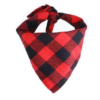 red black plaid dog bandana soft triangular pet neckerchief saliva towel for dogs and puppies