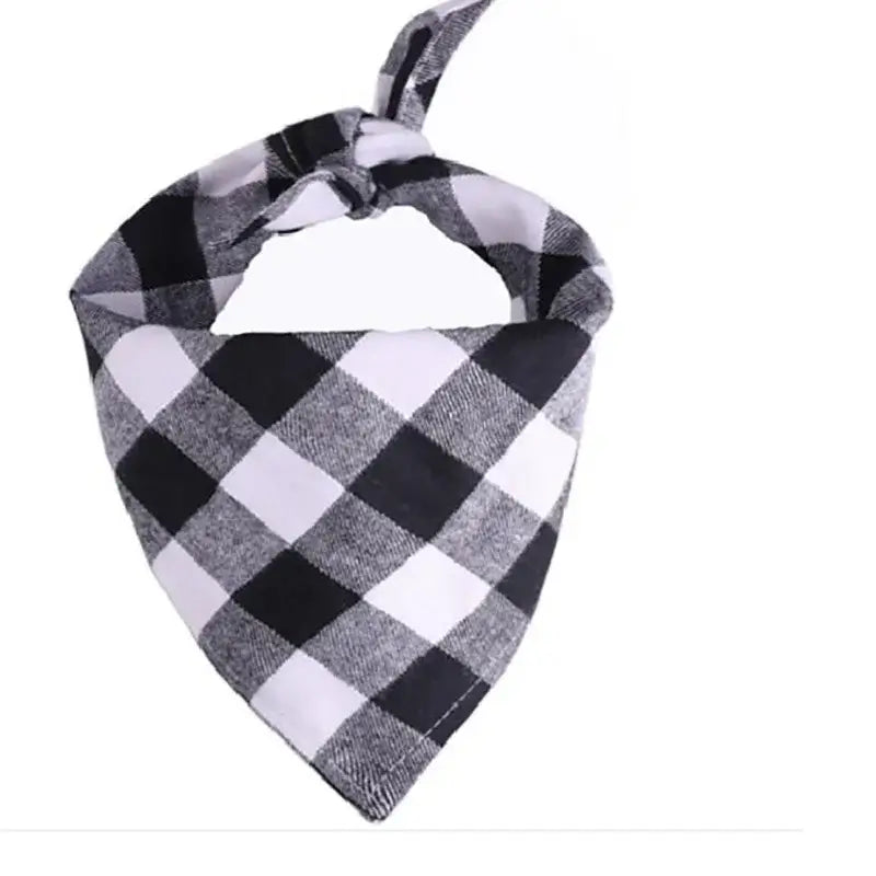 red black plaid dog bandana soft cloth triangular pet neckerchief saliva towel for dogs and puppies