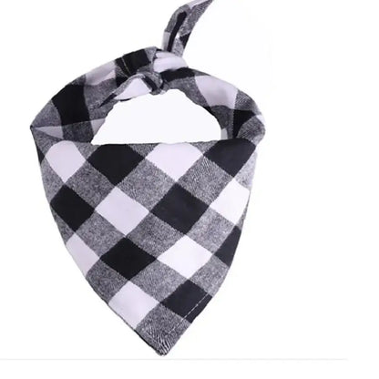red black plaid dog bandana soft cloth triangular pet neckerchief saliva towel for dogs and puppies
