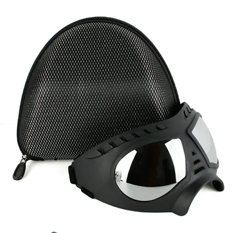 dog sunglasses with UV protection black windproof goggles for small medium large dogs with protective case