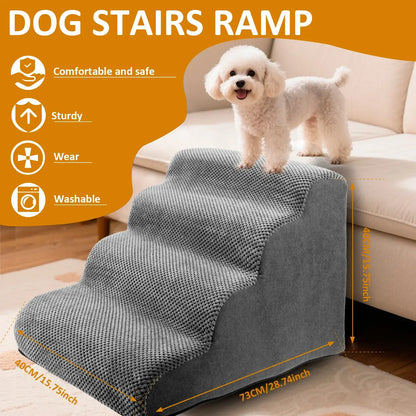 Curved dog stairs ramp for pets, providing safe and comfortable climbing for small dogs and cats.