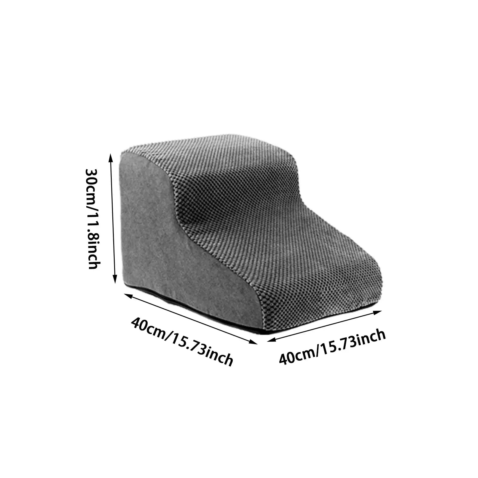 Curved dog stairs ramp with nonslip sponge filling for small dogs and cats, dimensions 30cm height, 40cm width.