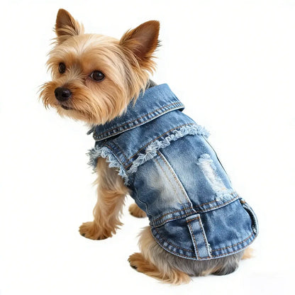 Denim Dog Coats Hot French Bulldog Jean Jacket Fashion Pet Clothes for Small Medium Dogs Chihuahua Jeans Vest Pug Cat Apparels