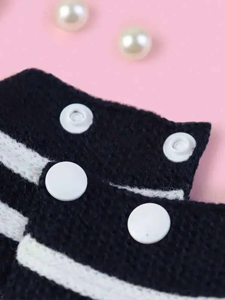 pet bandana black and white striped cat scarf accessory with button detail for stylish pets