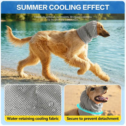 dog cooling bandana for summer cooling effect, water-retaining fabric, secure fit, ideal for hiking, camping, and training