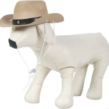 dog cowboy costume set with western hat and bandana for pets, perfect for parties, festivals, and photo sessions