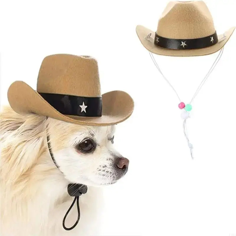 dog cowboy costume set with western hat and bandana for pets, fun festival and photo outfit